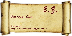Berecz Zia névjegykártya